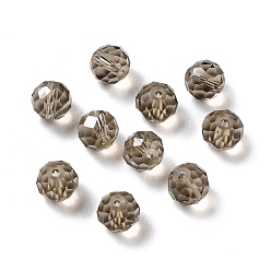Café Verre imitation perles de cristal autrichien, facette, ronde, café, 6mm, Trou: 1mm