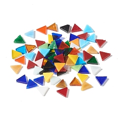 Couleur Mélangete Triangle mosaïque carreaux verre cabochons, pour la décoration de la maison ou le bricolage, couleur mixte, 12x14x3mm, environ1500 pcs / 1000 g