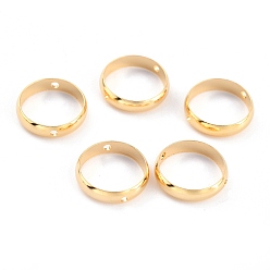 Real 24K Gold Plated Brass Beads Frames, Long-Lasting Plated, Round Ring, Real 24K Gold Plated, 10x2.5mm, Hole: 1.2mm
