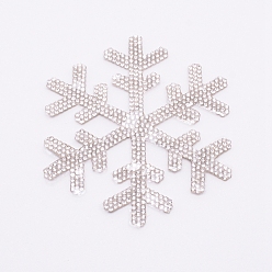 Crystal Self Adhesive Glitter Rhinestone Sticker, Snowflake, Crystal, 80x89x1.5mm, 6pcs/box
