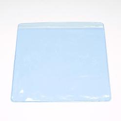 Azur Pvc carré zip lock sacs, sacs d'emballage refermables, sac auto-scellant, azur, 12x12 cm, épaisseur unilatérale : 4.5 mil(0.115mm)