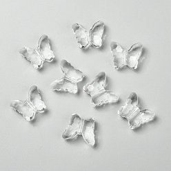 Clair Perles acryliques transparentes, papillon, clair, longueur d'environ 22 mm ,  largeur de 18 mm, épaisseur de 9mm, Trou: 1.6~1.8 mm, environ257 pcs / 500 g