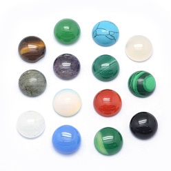 Mixed Stone Natural & Synthetic Mixed Gemstone Cabochons, Half Round, 6x3~3.5mm