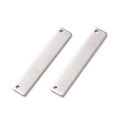 Stainless Steel Color 304 Stainless Steel Connector Charms, Rectangle, Stainless Steel Color, 35x6x1mm, Hole: 1.5mm