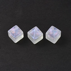 Clear Transparent Acrylic Pendants, Glitter Powder, Cube Charms, Clear, 18x18x18mm, Hole: 3.6mm, about 88pcs/500g