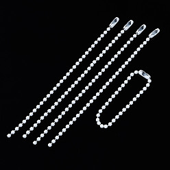Белый Железные шариковые цепи, окрашенные распылением, цепочки тегов, белые, 117x2.5 мм