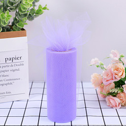 Violet 22M Polyester Tulle Fabric Rolls, Deco Mesh Ribbon Spool for Wedding and Decoration, Violet, 5-7/8 inch(150mm), about 24.06 Yards(22m)/Roll