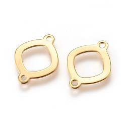 Oro 304 conectores de eslabones de acero inoxidable, rombo, dorado, 14x19x1 mm, agujero: 1.6 mm