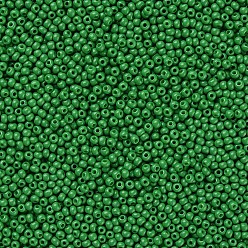 Verdemar Medio 11/0 calificar unas cuentas redondas de semillas de vidrio, pintura para hornear, verde mar medio, 2.3x1.5 mm, agujero: 1 mm, sobre 48500 unidades / libra