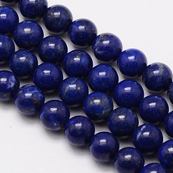 Lapis Lazuli Natural Lapis Lazuli Bead Strands, Round, 6mm, Hole: 1mm, about 68pcs/strand, 15.7 inch