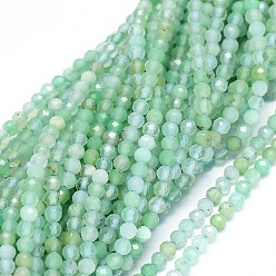 Serpentine Natural Chrysoprase Beads Strands, Faceted, Round, 2mm, Hole: 0.5mm, about 190pcs/strand, 15.5 inch(39.5cm)