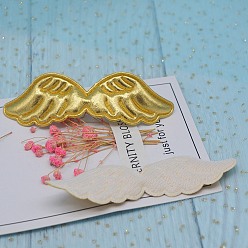 Goldenrod Cloth Angel Wings Ornament Accessories, Fabric Embossed Wings, Craft Wings, for DIY Children's Clothes, Hair Accessories, Goldenrod, 30x100mm