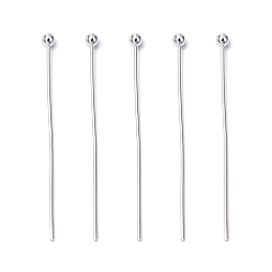 Silver Brass Ball Head pins, Cadmium Free & Lead Free, Silver Color Plated, 30x0.5mm, 24 Gauge, Head: 2mm, about 10000pcs/bag