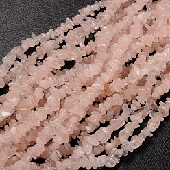 Quartz Rose Rose naturelle perles de pépites de quartz, 5~8mm, Trou: 0.3mm, environ 32~32.5 pouces de long