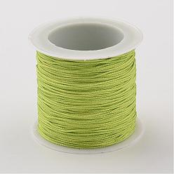 Весенне-зеленый Нейлона кордной нити, DIY материал для изготовления ювелирных изделий, весенний зеленый, 0.8 мм, около 38.27 ярдов (35 м) / рулон