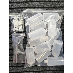 White BENECREAT Plastic Glue Bottles, with Funnel Hopper and Dropper, White, 80mm, Capacity: 100ml(3.38 fl. oz), 12pcs/set