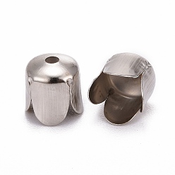 Platinum Iron Flower Bead Caps, Platinum, 6.5x7mm, Hole: 1mm