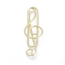 Light Gold Musical Note Shape Iron Paperclips, Cute Paper Clips, Funny Bookmark Marking Clips, Light Gold, 36x12x2.5mm