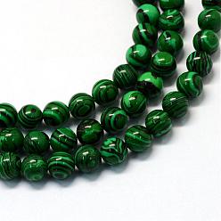 Темно-Зеленый Синтетические нити бирюзовые шарика Gemstone, круглые, окрашенные, темно-зеленый, 6x5.5~6 мм, отверстие : 1.5 мм, около 67 шт / нитка, 14.9 дюйм