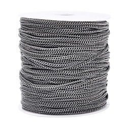 Gray Electrophoresis Iron Twisted Chains, Unwelded, with Spool, Solid Color, Oval, Gray, 3x2.2x0.6mm, about 328.08 Feet(100m)/roll