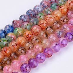 Mixed Color Baking Painted Glass Beads Strands, for Beading Jewelry Making, Imitation Opalite, Round, Mixed Color, 8mm, Hole: 1.3~1.6mm, about 100pcs/strand, 31.4 inch