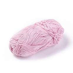 Бледно-Розовый Хлопчатобумажная пряжа, пряжа для вязания крючком, розовый жемчуг, 1 мм, около 120 м / рулон