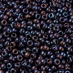(RR466) Metallic Dark Raspberry Gold Luster MIYUKI Round Rocailles Beads, Japanese Seed Beads, 11/0, (RR466) Metallic Dark Raspberry Gold Luster, 2x1.3mm, Hole: 0.8mm, about 5500pcs/50g