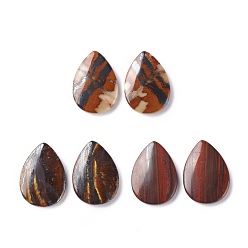 Tiger Iron Natural Tiger Iron Cabochons, Teardrop with Pattern, 25x18x4mm, about 2pcs/pair