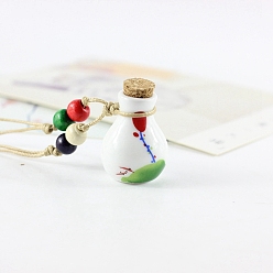 Coloré Colliers de bouteilles de parfum en porcelaine, collier pendentif, colorées, 13.78~23.62 pouce (35~60 cm)