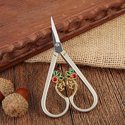 Matte Stainless Steel Color Stainless Steel Craft Scissors, with Rhinestone, Embroidery Scissors, Tea Art Scissors, Matte Stainless Steel Color, 100x55mm