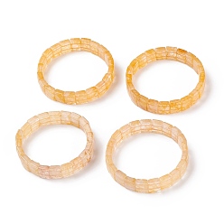 Citrine Bracelets élastiques de citrine naturelle, facette, rectangle, 2-3/8 pouce (6 cm)