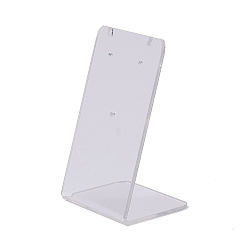 Clear Acrylic Earring Stands Displays, L-shaped, Clear, 3.65x5x7.76cm, Hole: 1.4mm