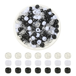 Mixed Color 600Pcs 3 Colors Acrylic European Beads, Large Hole Beads, Barrel, Mixed Color, 9x6mm, Hole: 4mm, about 200pcs/color