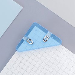 Dodger Blue Opauqe Plastic Book Corner Clips, Page Corner, Triangle with Iron Findings, for Office School Supplies, Dodger Blue, 40x40mm