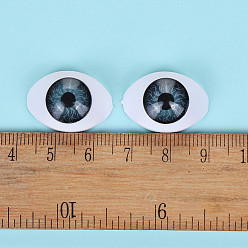 Steel Blue Craft Plastic Doll Eyeballs, Halloween Horor Props, Horse Eye, Steel Blue, 16x23mm