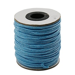 Небесно-голубой Нейлоновая нить, ювелирные изделия шнур нейлона для пользовательских ювелирных изделий делает тканые, голубой, 2 мм, около 50 ярдов / рулон (150 футов / рулон)