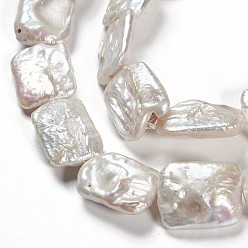 Marfil Hebras de perlas keshi de perlas barrocas naturales, perla cultivada de agua dulce, Rectángulo, blanco cremoso, 21~25x14~15x4~7 mm, agujero: 0.8 mm, sobre 19 unidades / cadena, 14.76 pulgada ~ 14.96 pulgada (37.5~38 cm)