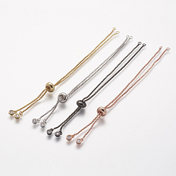 Mixed Color Rack Plating Brass Chain Bracelet Making, with Rhinestone, Long-Lasting Plated, Slider Bracelets Making, Cadmium Free & Lead Free, Mixed Color, Single Chain Length: about 115~120mm