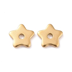 Golden Ion Plating(IP) 304 Stainless Steel Beads, Star, Golden, 6x6x1mm, Hole: 1.2mm