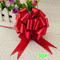 Red Flower Pull Bows, Gift Ribbon For Wedding Birthday Party Decoration, Red, 120x3cm, 30strands/box