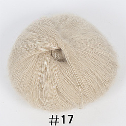 Old Lace 25g Angora Mohair Wool Knitting Yarn, for Shawl Scarf Doll Crochet Supplies, Old Lace, 1mm