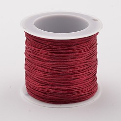 Темно-Красный Нейлона кордной нити, DIY материал для изготовления ювелирных изделий, темно-красный, 0.8 мм, около 38.27 ярдов (35 м) / рулон