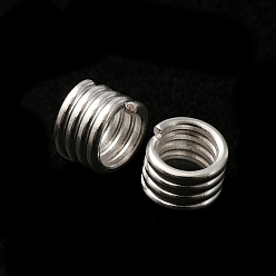 Посеребрённый Латунные разрезные кольца, без свинца и без кадмия, кольца для прыжков с четырьмя петлями, 925 серебро покрытием, 21 датчик, 4.5x3.5 мм, внутренний диаметр: 3 мм