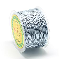 Light Steel Blue Nylon Threads, Milan Cords/Twisted Cords, Light Steel Blue, 1.5~2mm, about 54.68 yards(50m)/roll