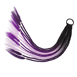 Purple High Temperature Fiber Colored Braids Hair Piece Ponytail Dreadlocks Hair Ornaments, Hair Accessories Women Children Girl, Purple, 600~650mm
