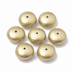 Goldenrod Spray Painted Acrylic Beads, Rondelle, Goldenrod, 18x11mm, Hole: 1mm, about 210pcs/500g