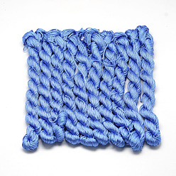 Bleu Moyen  Câblés en polyester tressé, bleu moyen, 1mm, environ 28.43 yards (26m)/paquet, 10 faisceaux / sac