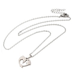 Dolphin 306 Stainless Steel Pendant Necklace for Women, Dolphin, 17.72 inch(45cm), pendants: 14.5x16mm.