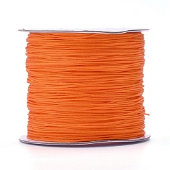Оранжевый Нейлоновая нить, ювелирные изделия шнур нейлона для пользовательских ювелирных изделий делает тканые, оранжевые, 0.6 мм, около 142.16 ярдов (130 м) / рулон