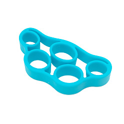 Dark Turquoise Silicone Finger Exerciser, Finger Expander Grips, Resistance Pull Ring Band, Grip Strength Trainer, Dark Turquoise, 75x40mm